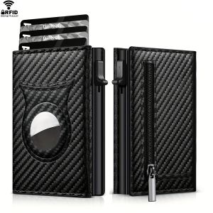 Rfid Men Wallets ID Card Holders Luxury Bank Cardholder Case Money Bag Coin Purse Minimalist Wallets Purses for AirTag Tracker