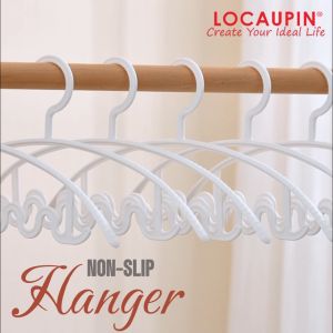 Locaupin 5PCS/Set Slip Resistant Wave Hangers Laundry Strong Clothes Drying Hangers