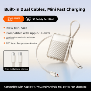 Remax | Airplane-Allowed 3C Certified With Built-in Cable Ultra-thin Portable Fast-Charging High-Capacity Power Bank 20000mAh