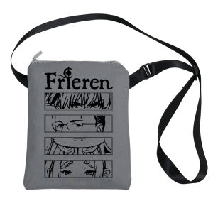 Original Frieren Anime Mini Crossbody Shoulder Bag Soft Canvas Print Purse New Fashion Small Square Bag for Men And Women