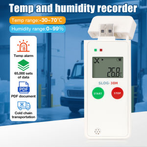USB Temperature and Humidity Data Logger 65000 Sets Datalogger PDF Report -30~70℃ Temperature and Humidity Recorder for Food Medicine Cold-chain