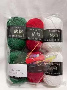 6pcs Mixed Colors Yarn Milk Cotton Yarn Combination Crochet Knitting Yarn Set for Handmade DIY Crafts Sweater Scarf Knitting