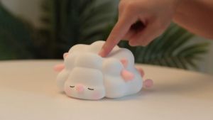 NEENCE Sleeping Sheep Light with 30 Min Timer Rechargeable LED Night Light for Kids 3-Level Dimmable Nursery Nightlight Food Grade Silicone Squishy Lamp Perfect Bedside Touch Lamp for Breastfeeding Toddler Desk light