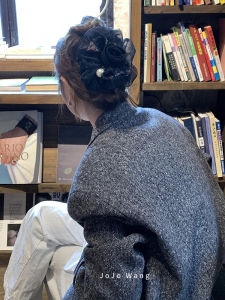 Elegant Black Floral Otago Clip Hair Accessories Simple European Organza Hairpins Fashionable Hair Grips Headwear Clips