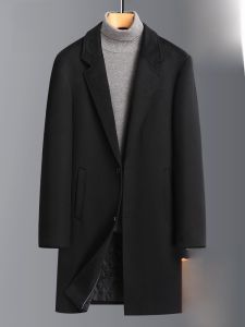 ROMON | Lormen Mens Woolen Coat Autumn Winter Mid-Length Casual Thickened Suit Collar Jacket Fashionable Windbreaker