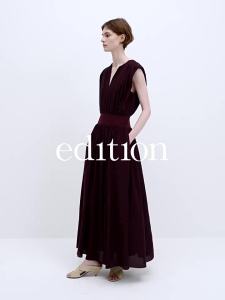 edition | Fitted Gathered Sleeveless Maxi Dress