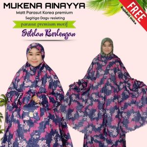 Mukenah Ainayya Berlengan + Free Tas + Sajadah Muka