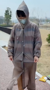 ชุดกันฝน EVA สไตล์เกาหล Rain coats กันน้ำแบบหนา 100 กรัม เสื้อกันฝนผู้ใหญ่ เสื้อกันฝน ฝนที่สร้างฝน เสื้อกันฝนผู้ใหญ่