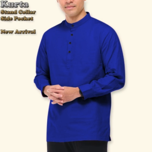 Mens Muslim Long Sleeve shirt Stand collar Kurta Lelaki Stand collar shirts Exclusive Men Wear Trending Style