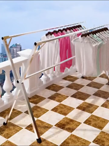 ราวตากผ้า สแตนเลส สามารถพับเก็บได้ แข็งแรง รูปทรงตัว X ทนทาน ราวตากผ้าพับได้ สแตนเลส 304 รับน้ำหนักได้ถึง 50 กิโล