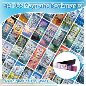 96Pack Christian Bookmarks | Magnetic Bible Bookmark Clips for Reading Craft Multi-Color Paper Ideal for Church Home Use