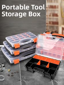 Multi-Compartment Plastic Storage Box Screw Classification Management Hardware Accessories Drill Bit Tool Organizer Box