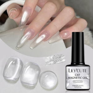 LILYCUTE 7ml Cat Magnetic Nail Gel Polish Gold Pink Glass Semi Permanent Soak Off UV Gel Crystal Varnis Nail Art Manicure