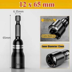 6mm-14mm Magnetic Nut Driver Socket 1/4inch Hex Shank For Power Drill Screwdriver Electric Drill Bit Socket Hand Tool Parts