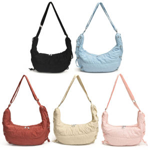 ผู้หญิงกระเป๋าทรงเกี๊ยวทันสมัยแฟชั่นความจุสูงกระเป๋าสะพายไหล่สายรัดปรับระดับได้กระเป๋าหิ้วทุกวันกระเป๋าท่องเที่ยวกลางแจ้ง