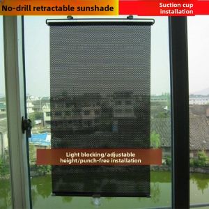 Sun Protection Glass Door Curtain Heat Insulation Suction Cup Style Balcony Roller Shutter Window Blind Simple Modern Design