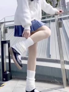 Tất ống chân len co giãn phong cách lolita Nhật Bản 40-70cm