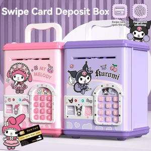 Kids Money Saving Box Piggy Bank Password Tabung Duit Digital Kuromi Money Fingerprint Unlock Tabung ATM Cartoon Music 存钱罐
