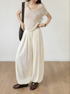 VNOOK | Quần Dài Thun Bông Cotton Rộng Thoáng Nữ Mùa Hè