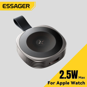 Essager 2.5W Apple Watch Wireless Chargers Fast Charging Portable Zinc Alloy Type C +Lightning Twoport Wireless Charging Device For iWatch Apple Watch 2-9 Series SE Series Ultra Series Fast Charging Wireless Chargers