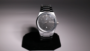 1989 Watch Co. Epoque Black Obsidian Stainless Silver Integrated Bracelet