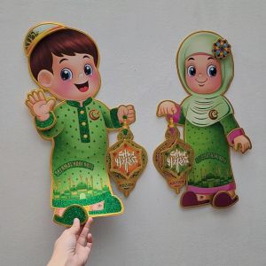 Sepasang Tempelan Stiker Dinding Idul Fitri Parcel Hampers Lebaran