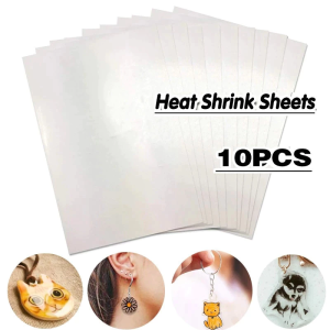 HOHODALINK 10 PcsDIY Shrinky Dink Plastic / 20*29cm Heat Shrink Plastic Sheet / Semi-transparant Shrinky Plastic