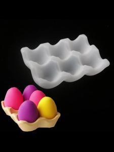 Khuôn Silicon 6 Ngăn Làm Bánh Trứng Sô Cô La Bánh Mousse Bánh Ngọt Kiểu Pháp Thân Thiện Với Môi Trường