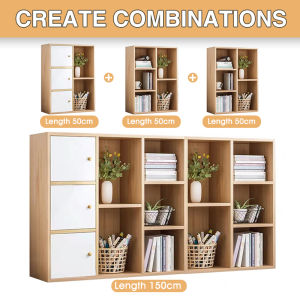 Upsen Storage Cabinet Locker with Door Bookcase Sundries Cabinet Bookshelf for Bedroom Living Room Furniture