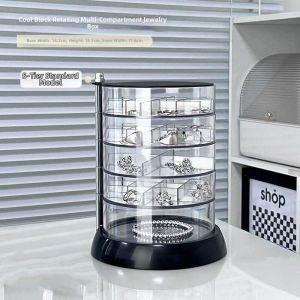 Luxurious Jewelry Organizer Rotatable Multiple Sections