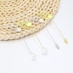 10pcs Hollow Leaf Metal Safety Brooch Pin Blank Leaf Shape Lapel Pin with Stopper for DIY Jewelry Making Clothing Hat Decor
