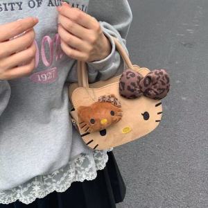 Hellokitty Cartoon Handbag Womens Sweet New Kitty Cat Fashion Versatile Shoulder Bag Girls Daily Use Dual Purse Strap Bag