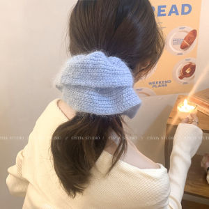 Soft Plush Knitted Hair Ties for Women Spring Sweet Style High Quality Fluffy Bun Hair Bands Hair Accessories Korean Trend