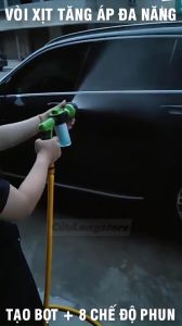 Vòi Xịt Rửa Xe Tăng Áp 8 chế độ thông minh đa năng cầm tay rửa xe tưới cây vật nuôi thú cưng tiết kiệm súng phun nước cao áp