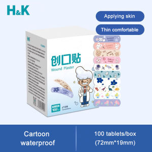 100Pcs Band-Aids Children Cute Cartoon Pattern Waterproof Breathable Stickable Wound First Aids Medical Hemostatic Stickers Aid