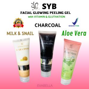 Syb Facial Glowing Peeling Gel Aloevera Aloe vera Charcoal Milk & Snail Syb Eksfoliasi Wajah Peeling Gel Exfoliasi Exploating Exfoliating Gel Feeling Peling Pilling Expoliasi Wajah Gel Muka Viral Perontok Daki Badan Dan Pengangkat Sel Kulit Mati Di Wajah