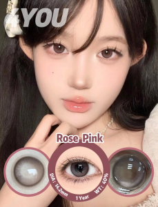 4YOU Ống kính tiếp xúc màu hồng tự nhiên (0 ~ -8.00)) 142mm kèm hộp miễn phí