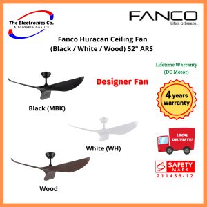 Fanco Huracan Ceiling Fan (Black / White / Wood) 52" ARS