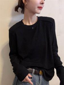Dorlon Round Neck Long Sleeve T-Shirt Loose Casual Simple Top for Layering