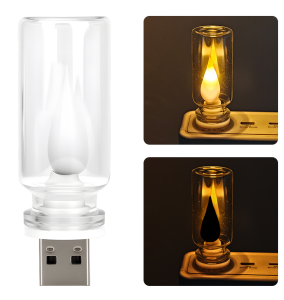 KEVANLY | 1X Car USB Touch Dimming USB LED Filament Glass Bulb Portable Lighting Decorative Atmosphere Light for Car Bedroom Plug and Play