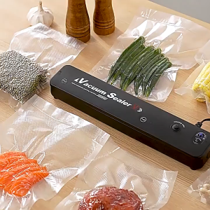 Máy Hút Chân Không Thực Phẩm 90W Kèm Hàn Miệng Túi Vacuum Sealer Mini Kèm 10 Túi