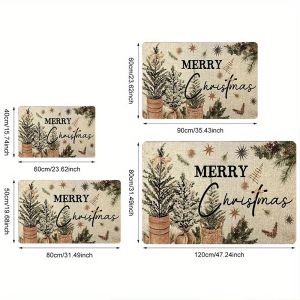VIKAMA Christmas Carpet Pine Needle Mat Floor Mat Doormat Waterproof Welcome Mat Rug For Bedroom Carpet For Live Room Home Dec