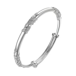 □  Zhous new twist S999 sterlingbracelet female push-pull solid footbracelet for girlfriend mother birthday gift