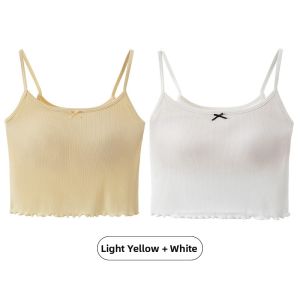 miiow | Cat Lady Fashion Short Baring Belly Strap Top Women Summer No Bra Vest Underwear With Chest Pad Beautiful Backwear Outerwear