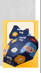 Ô Dù Gấp Gọn Hoạ Tiết Omaika Dễ Thương Năng Động Che Nắng Che Mưa Chống Tia UV