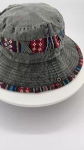 Western Cowboy Windsun Vintage Cross Cowboy Fisherman Hat Windproof Large Eave Shade Ethnic Windbasin Hat