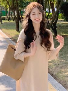 Early Autumn 2025 New Advanced Simple Age-Defying Casual Sweatshirt Dress Loose French Vintage First Love Dress