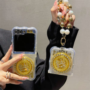 Money Turntable Samsung Zflip6 Phone Case Foldable Screen Zflip5 Silicone Protective Case Glitter Epoxy Zflip4 Drop-Resistant Soft Case Flip3 Stylish Creative W24flip Fashion Men and Women Flip