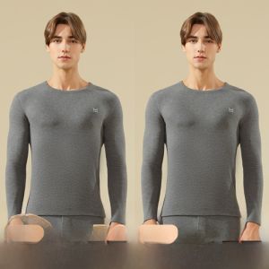 Miiow | Mens Thermal Fleece Lined Wool Silk Thickened Base Layer Shirt Inner Wear Autumn Winter Warm Clothing MiiOW Cat Person Brand