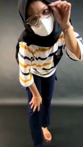 Setelan Wanita Terbaru 2025 Motif Salur Pelangi Matt Combed 24s Set Cargo